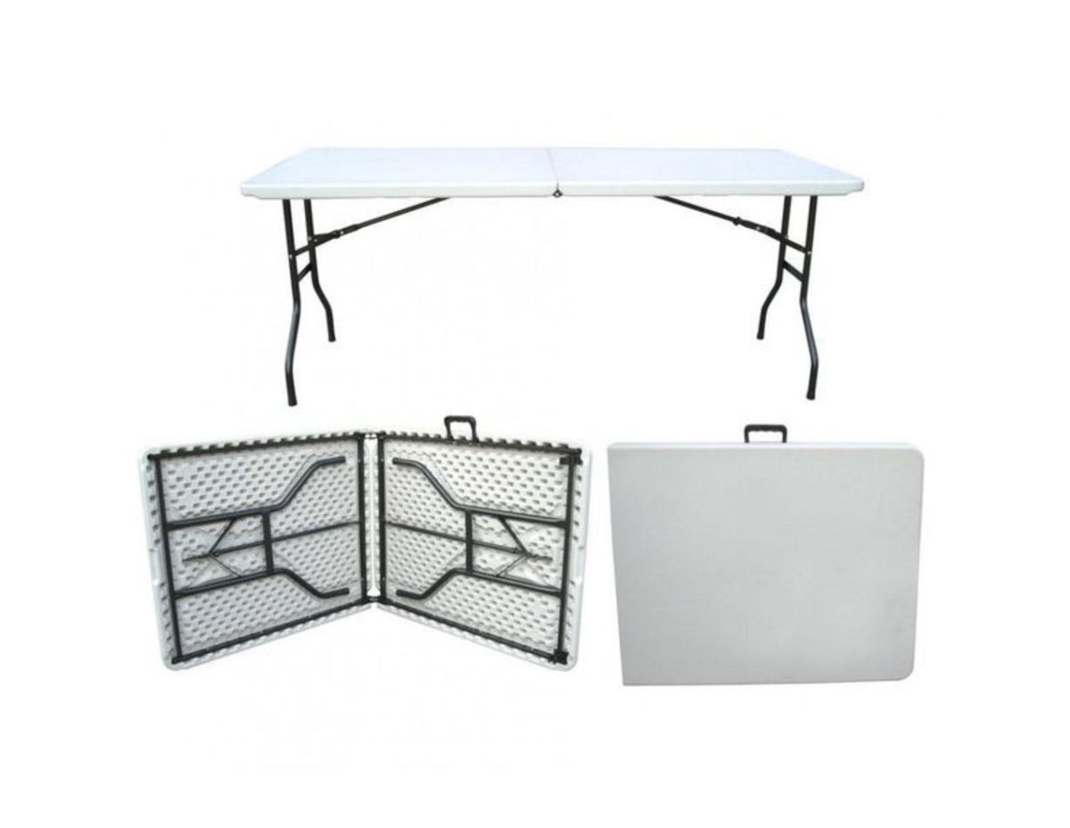 1.8m White Folding Table Steel Frame