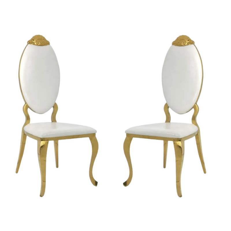 Set of 2 Stainless Steel Dining Chairs